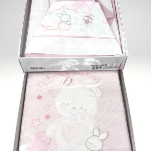 Nazareno Gabrielli Coordinato Copertina Piquet+completo Lenzuola X Carrozina Cot. Ricamato Ng463 D21