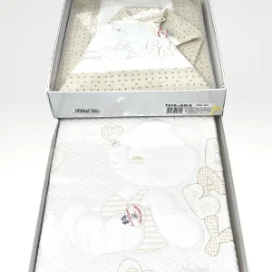 Nazareno Gabrielli Coordinato Copertina Piquet+completo Lenzuola X Carrozina Cot. Ricamato Art. Ng463-d22