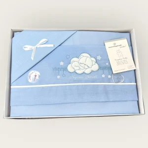 Nazareno Gabrielli Completo Lenzuola 3 Pezzi  Carrozzina Ricamata 90x120  Art. Ng91-30