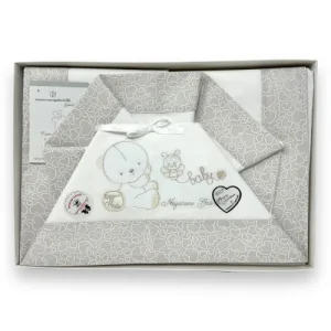 Nazareno Gabrielli Completo Lenzuola 3 Pezzi Lettino Ricamata 120x180  Art. Ng101-29