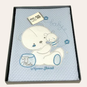 Nazareno Gabrielli Ng420 Disegno Baby Copertina Carrozzina 100%cotone Ricamata