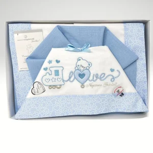 Nazareno Gabrielli Completo Lenzuola 3 Pezzi Lettino Ricamata 120x180 Art. Ng101-d43