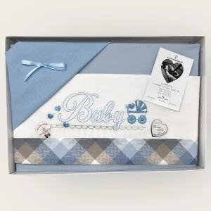 Nazareno Gabrielli Completo Lenzuola Carrozzina Next To Me 90x120 100% Cotone Ricamato Art. Ng3016-38