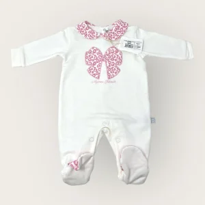 Nazareno Gabrielli Tutina Baby In Morbido Caldo Cotone Ricamata  Art. Ng2212-421