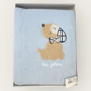 Les Jolies Copertina Culla In Ciniglia Di Cotone Ricamata  Art. Lj641-113