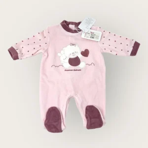 Nazareno Gabrielli Tutina Baby Femminuccia In Morbida Ciniglia -di Cotone- Ricamata  Art. Ng630-40