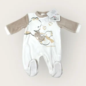 Nazareno Gabrielli Tutina Baby Femminuccia In Morbida Ciniglia -di Cotone- Ricamata  Art. Ng630-43