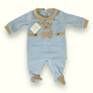 Nazareno Gabrielli - Tutina Neonato Di Ciniglia In Cotone Con Applicazioni  Art. Ng2110-29