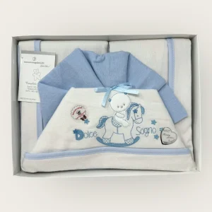 Nazareno Gabrielli Completo Lenzuola In Flanella 100%cotone Per Lettino 120x180 Art. Ng360-3