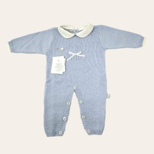 Nazareno Gabrielli Tutina Neonato-neonata In Filo Di Puro Cotone Smacchinato  Art. Ng2027-2