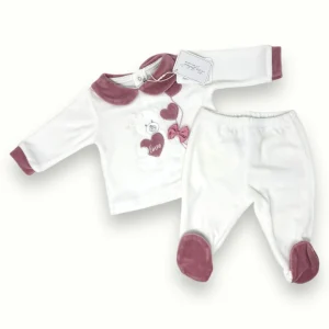 Les Jolies - Completo 2 Pezzi Clinico Femminuccia In Ciniglia Con Ricamo  Art. Lj234-41