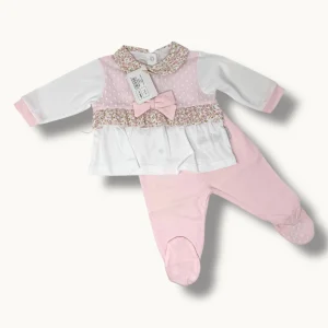 Les Jolies - Completo Clinico 2 Pezzi In Puro Cotone Con Applicazione In Pizzo  Art. Lj228-80