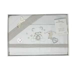 -nazareno Gabrielli-  Completo Lenzuola 3 Pezzi Carrozzina Ricamata 90x120  Art. Ng91-46