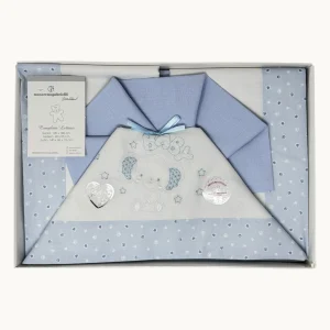 -nazareno Gabrielli-  Completo Lenzuola 3 Pezzi Lettino Ricamata 120x180  Art. Ng101-44