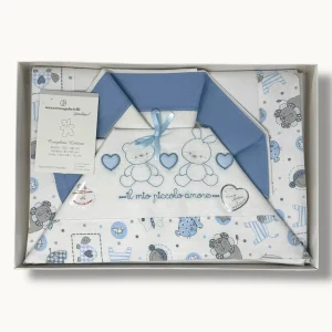 -nazareno Gabrielli-  Completo Lenzuola 3 Pezzi Lettino Ricamata 120x180  Art. Ng101-45