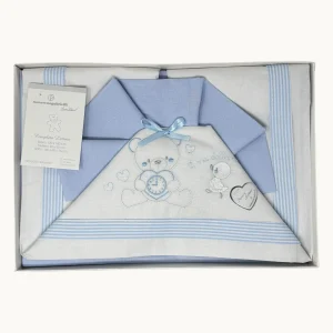 -nazareno Gabrielli-  Completo Lenzuola 3 Pezzi Lettino Ricamata 120x180  Art. Ng101-46