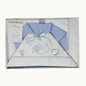 -nazareno Gabrielli-  Completo Lenzuola 3 Pezzi Lettino Ricamata 120x180  Art. Ng101-47