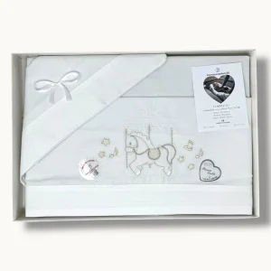 -nazareno Gabrielli- Completo Lenzuola Maxi Culla Compatibile Con La Next To Me 100% Cot. Ricamato Art. Ng3016-48