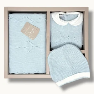 Nazareno Gabrielli Set Nascita 3 Pezzi (copertina+tutina+cappellino) Mano Lana Art. Ng3488-4