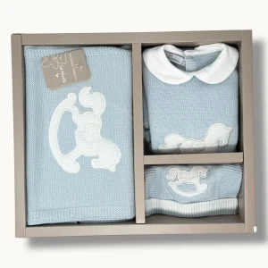 Nazareno Gabrielli Set Nascita 3 Pezzi (copertina+tutina+cappellino) Mano Lana Art. Ng3488/5