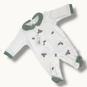 Nazareno Gabrielli  Tutina Neonata In Caldo Cotone 100% Con Ricamo E Applicazione Ng2212-40