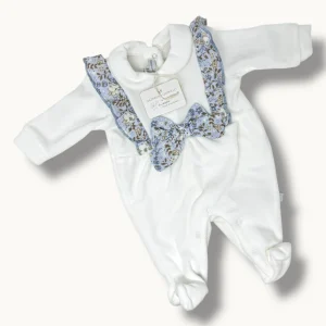 Nazareno Gabrielli Tutina Femminuccia In Ciniglia Di Cotone Con Ricami E Applicazioni Art. Ng2210-37