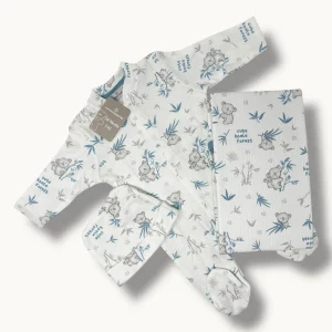 Nazareno Gabrielli Set Nascita 3 Pezzi (copertina+tutina+cappellino) In 100% Cotone Art. Ng3492/2