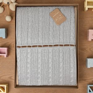 Nazareno Gabrielli Copertina Carrozzina In Cotone Disegno Treccia Quadri Colori Assortiti Art. Ng491-10