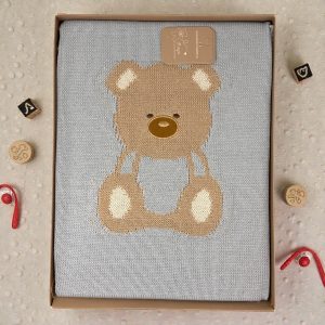 Nazareno Gabrielli Copertina Carrozzina In Cotone Disegno Orsetto Colori Assortiti Art. Ng491-12