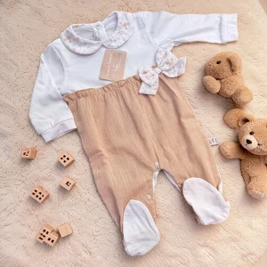 Nazareno Gabrielli Baby Tutina In Jersey Femminuccia Con Applicazioni 100% Cotone Art. Ng3510-25