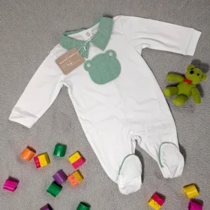 Nazareno Gabrielli  Tutina Baby Maschietto Con Applicazioni In Puro Cotone Art. Ng3610-43