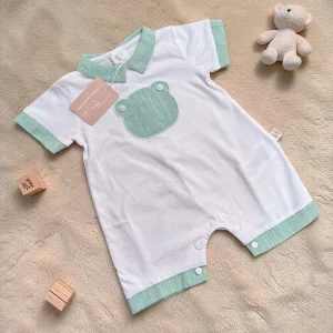 Nazareno Gabrielli Baby Pagliaccetto Maschietto Con Ricamo In Jersey 100% Cotone Art. Ng3630-43