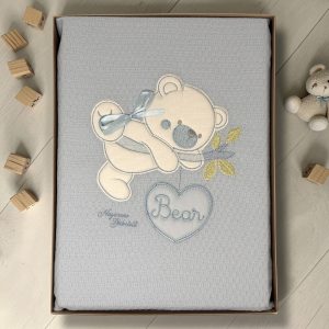 Nazareno Gabrielli Copertina Lettino In Cotone 100% Con Ricami E Applicazioni Mis. 115x150 Ng352-27