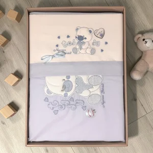 Nazareno Gabrielli Coordinato Culla (next To Me) Copertina+3 Lenzuola  In P/cotone Ricamato Art. Ng465-20