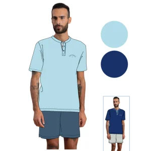 Irge - Pigiama Uomo Corto In Cotone Mezza Manica In Jersey Puro Cotone  Art. Mic2064
