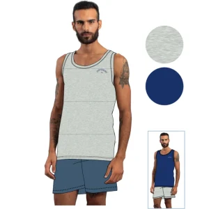 Irge - Pigiama Uomo Cotone Spalla Larga In Jersey Puro Cotone Con Stampa  Art. Mic2065