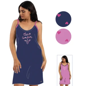 Y&m - Estate Abitino Casa Donna Spalla Stretta Stampato In Puro Cotone  Art. Ymc559