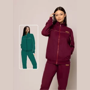 El Charro - Tuta Donna In Felpa Aperta Avanti Pantalone Con Tasche E Coulisse  Art. Gcl143