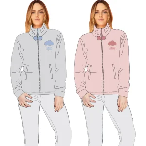 Y&m - Pigiama Donna Invernale Full Zip In Soffice Coral Ricamato  Art. Ymc618