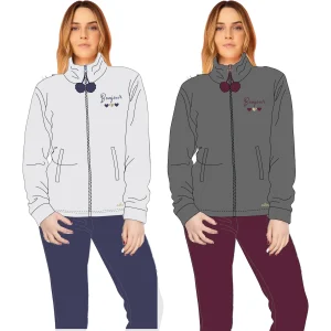 Y&m - Pigiama Donna Invernale Full Zip In Soffice Coral Ricamato  Art. Ymc619