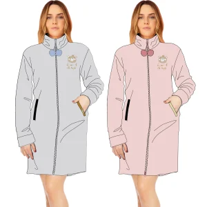 Y&m Boy - Vestaglia Ragazza Full Zip In Morbido E Caldo Coral Con Ricamo Art. Gy&mc51