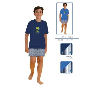 Irge Estate  Pigiama Bimbo Corto Mezza Manica Con Stampa In Puro Cotone  Art. Ikc468