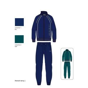 El Charro  Tuta Uomo Full-zip In French Terry Manica  Lunga 100% Cotone Art. Gcm190