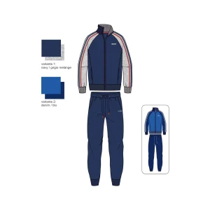 El Charro  Tuta Uomo Full-zip In French Terry Manica Lunga 100% Cotone Art. Gcm192