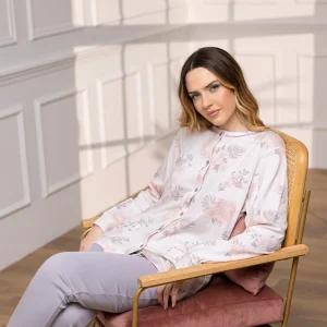 Irge Inverno Donna Pigiama Aperto Avanti In Caldo Cotone 100% Con Giacca Fantasia Art. Iri2446