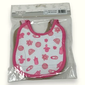 Irge Baby 6 Pezzi Bavetta Baby In Puro Cotone Stampato Con Laccetti  Art. Ir1373-2