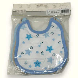 Irge Baby - 6 Pezzi Bavetta Baby In Puro Cotone Stampato Con Laccetti  Art. Ir1373-3