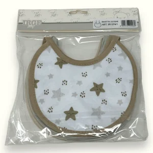 Irge Baby - 6 Pezzi Bavetta Baby In Puro Cotone Stampato Con Laccetti  Art. Ir1374-1