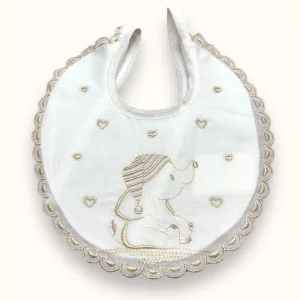 Irge Baby - Bavetta Prima Nascita Ricamata In Puro Cotone 100%  "vari Colori"  Art. Ir231-2