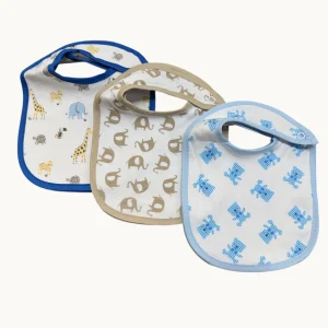 Irge Baby - Pacco Da 6 Bavette Neonato In Puro Cotone Stampato Con Clips  Art. Ir1384-3